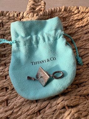 Tiffany & Co. Aqua Drawstring Pouch with Silver Charm